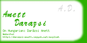 anett darazsi business card
